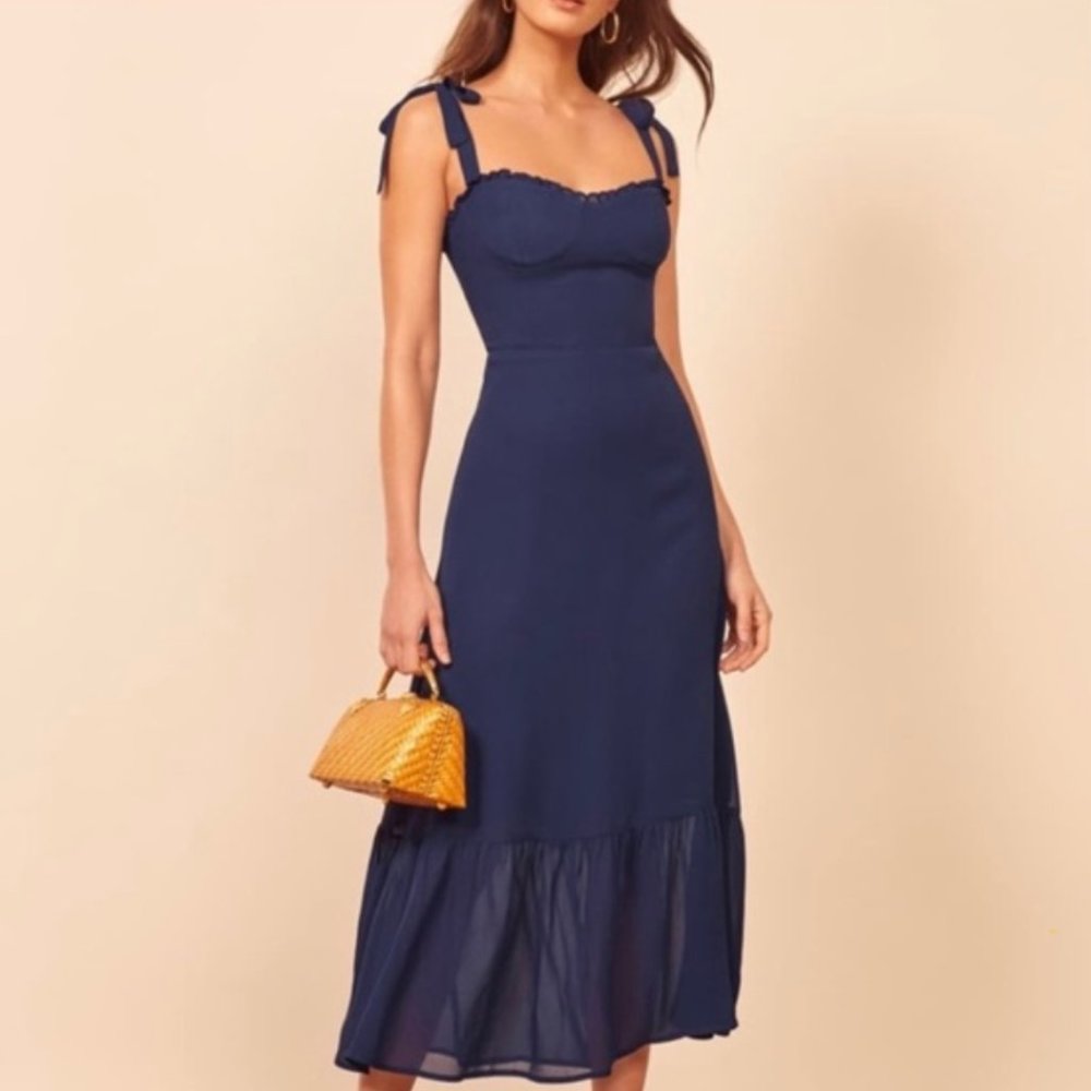 Reformation Nikita Dress - Dark Blue